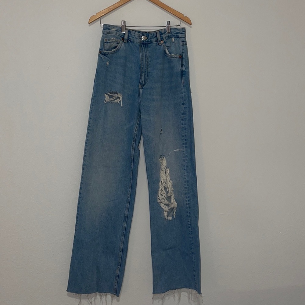 Zara frayed jeans